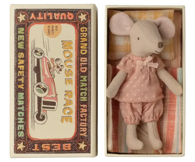 Maileg Big Sister in Matchbox- Pink PJs