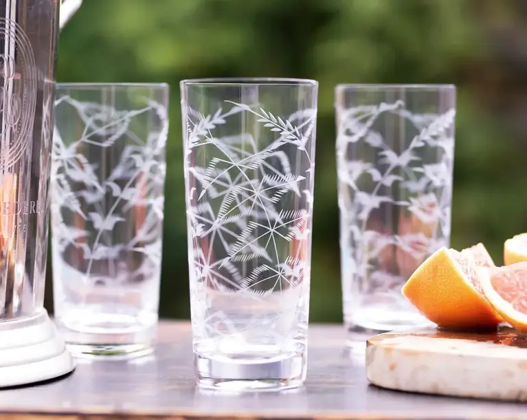 Highball Glass- Fern Design