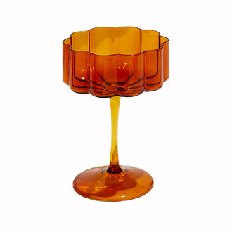 Waves Coupe Glass- Amber