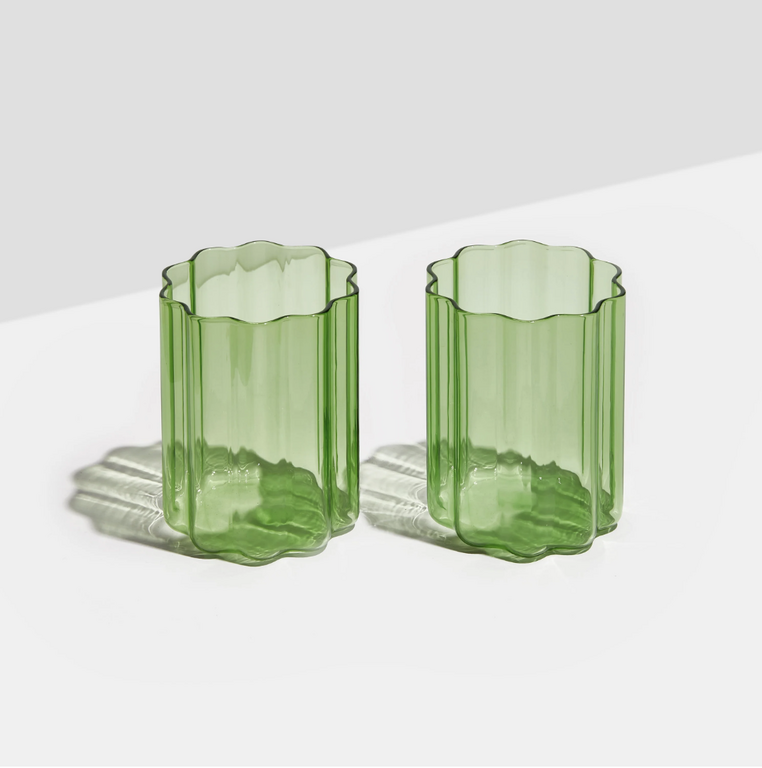 Waves Glass- Green Tumbler