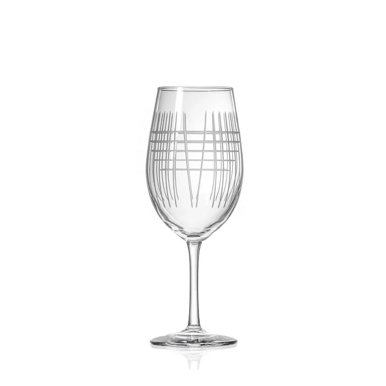 Matchstick Etched Wine Glass