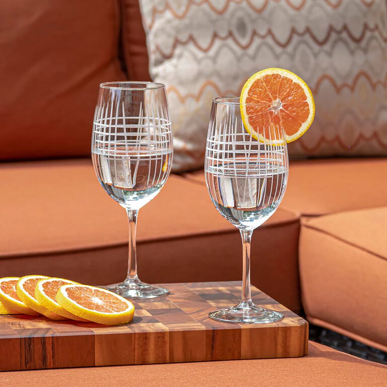 Matchstick Etched Wine Glass