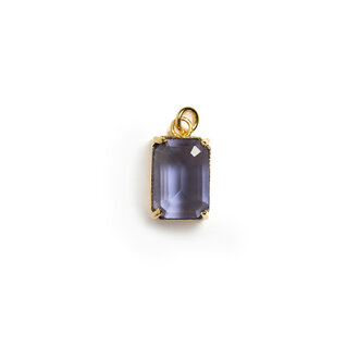 Fallen Aristocrat Octagon Glass Stone Charm, Lilac