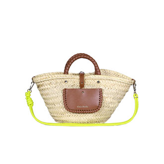 Petit Panier Tan w/ Lime Green Strap