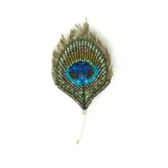 Trovelore Luminous Peacock Feather Brooch Pin