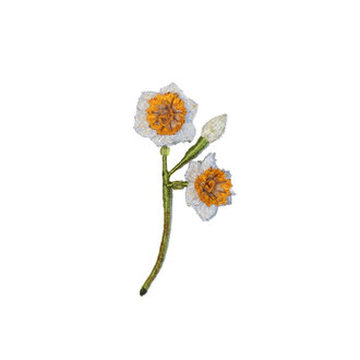 Trovelore White Daffodils Brooch