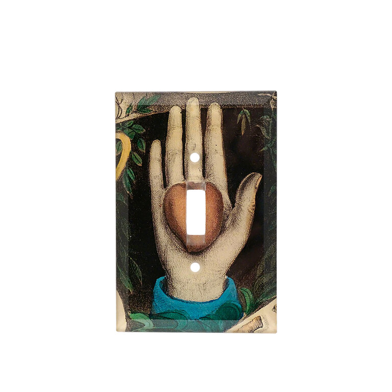 John Derian Heart in Hand Switch Plate Cover