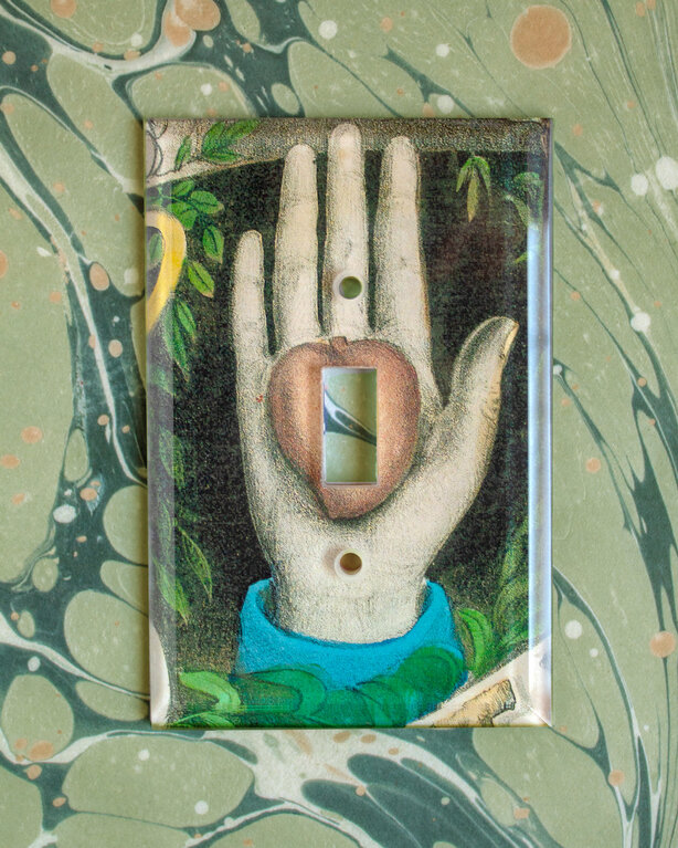 John Derian Heart in Hand Switch Plate Cover