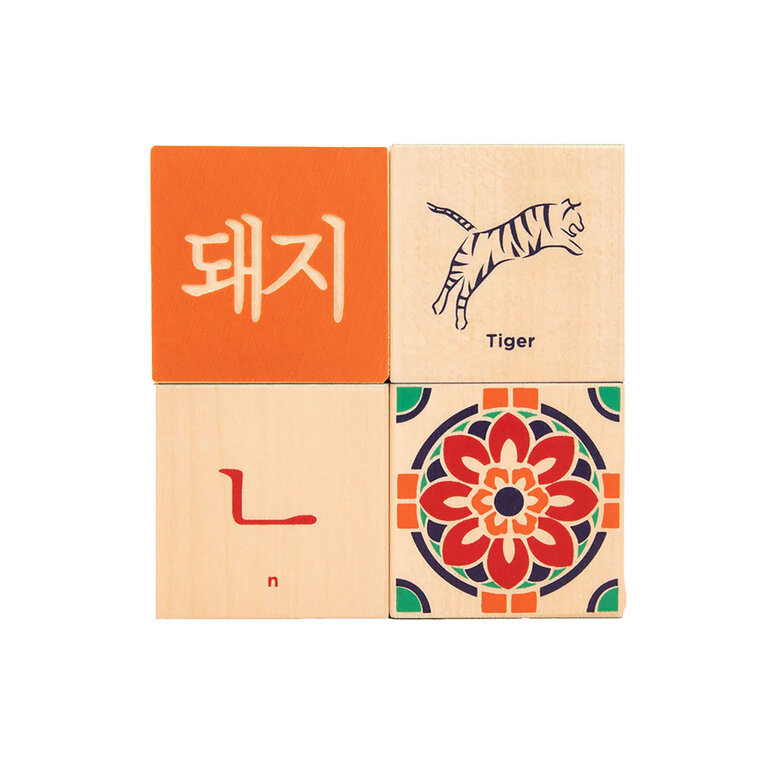 Korean Wooden  Alphabet Blocks