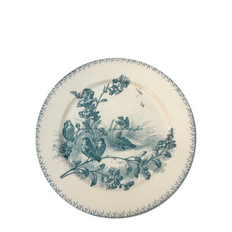 Blue with Birds Terre de Fere Plate