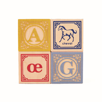 French Wooden Alphabet Blocks