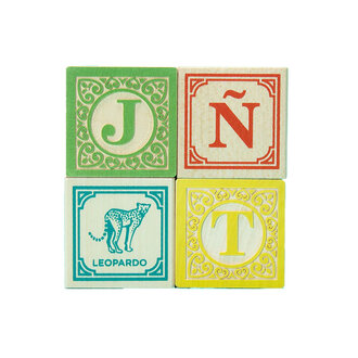 Spanish Wooden Alphabet Blocks