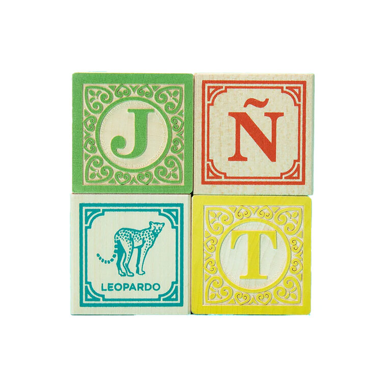 Spanish Wooden Alphabet Blocks