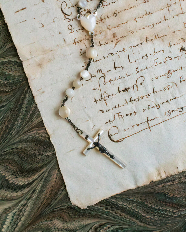 Antique French Rosary, Mother of Pearl