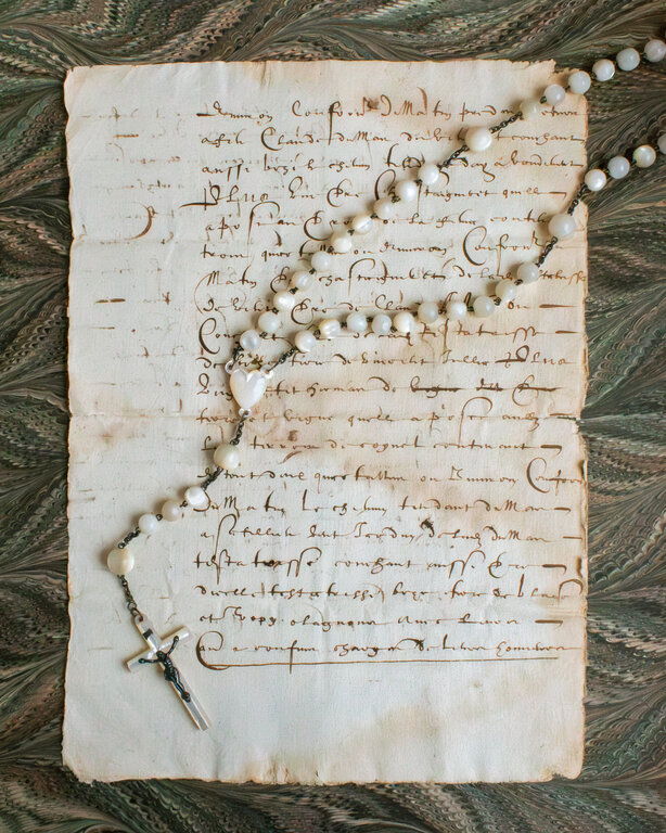 Antique French Rosary, Mother of Pearl