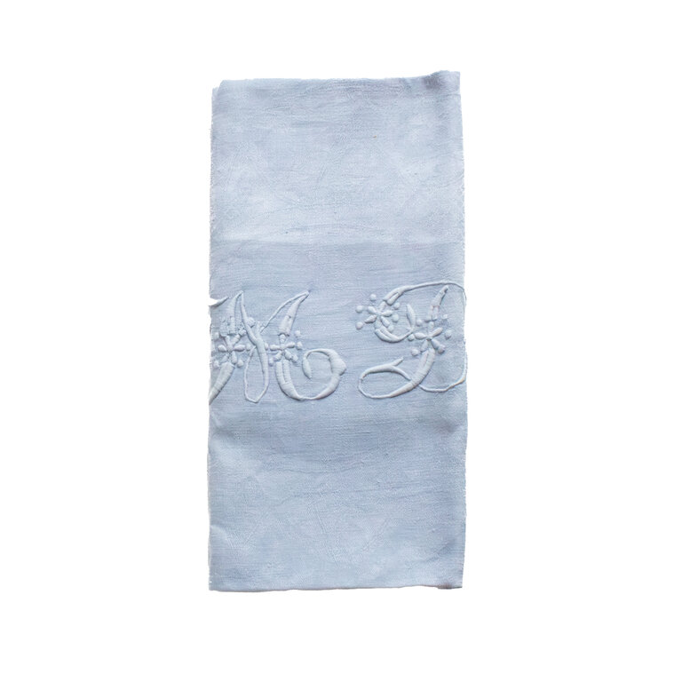 Blue Antique French Monogrammed Dinner Napkin