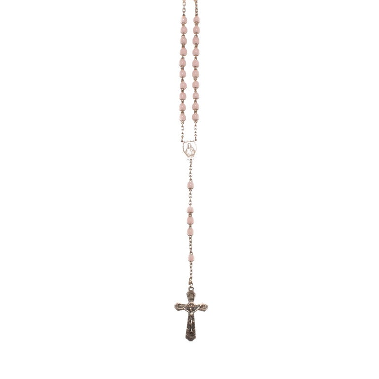 Antique French Rosary, Light Pink