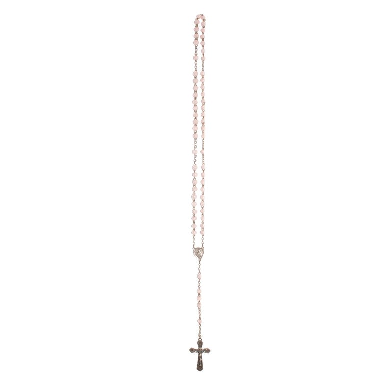 Antique French Rosary, Light Pink