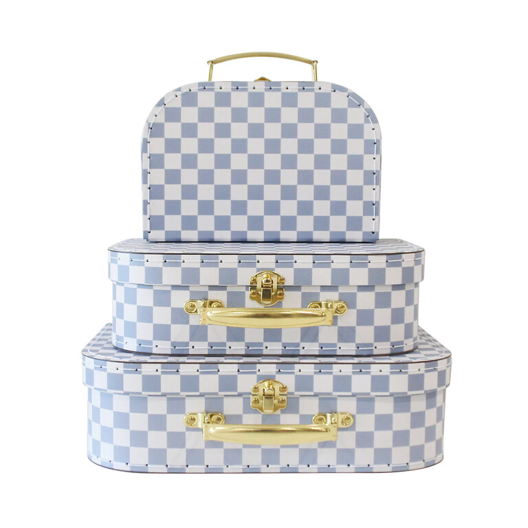 Alimrose Blue Check Kids Suitcase