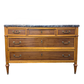 Five Drawer Dresser with Black & Grey Marble Top