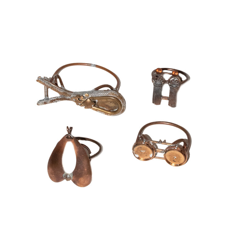 Vintage Armature Rings, Set of 4