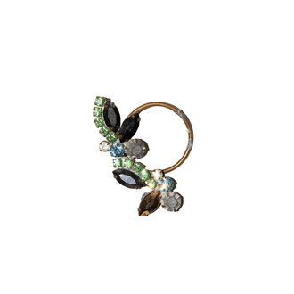Single Small Vintage Jewelry Armature, Peridot & Jet