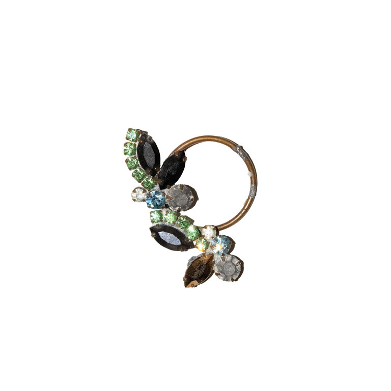 Single Small Vintage Jewelry Armature, Peridot & Jet
