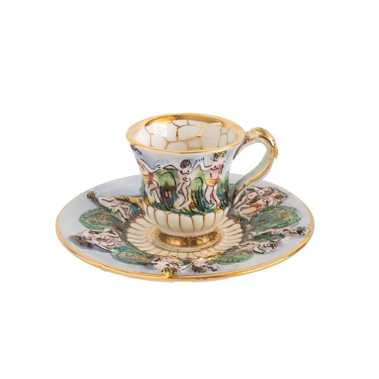 Italian Capodimonte 781 Demitasse Espresso Cup & Saucer
