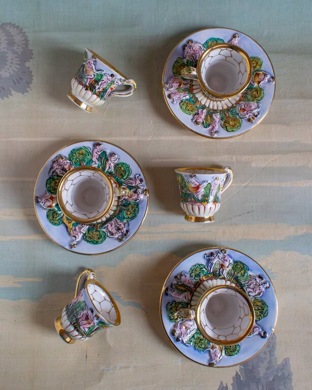 Italian Capodimonte 781 Demitasse Espresso Cup & Saucer