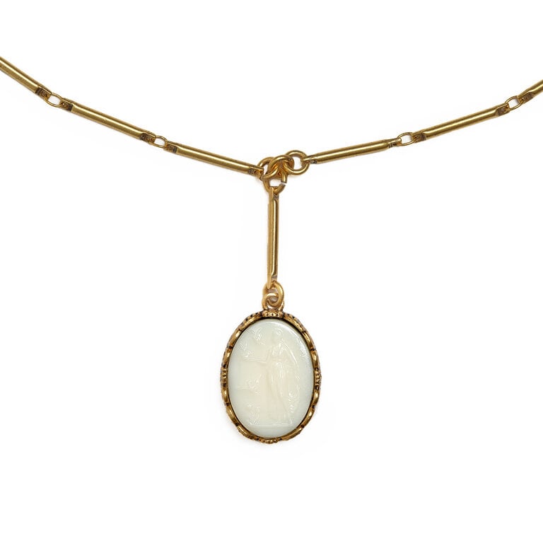 Fallen Aristocrat Petite Lady with Doves Drop Necklace
