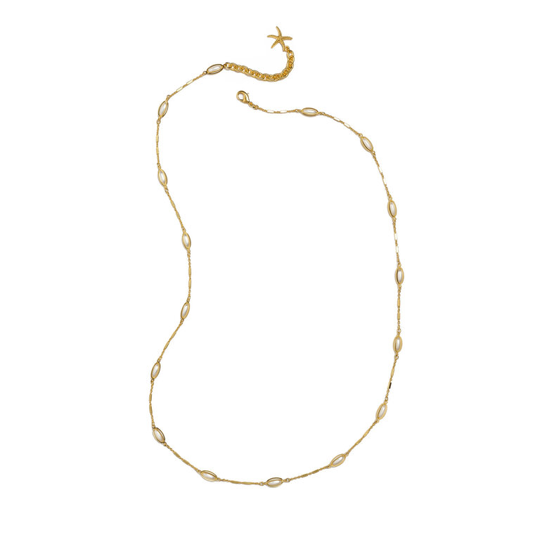 Fallen Aristocrat Oval Pearl Chain Necklace