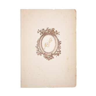 Antique French Monogrammed Menu Card