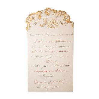Antique French Gilt Menu Card, 1904