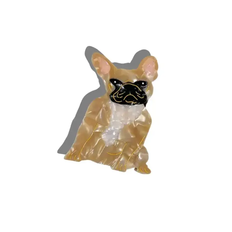Hair Clip- Frenchie Dog Brown