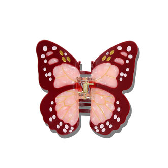 Monarch Butterfly Double Pink Hair Clip