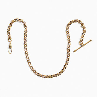 Fallen Aristocrat Necklace- Large Toggle Rolo Chain, Antiqued Gold