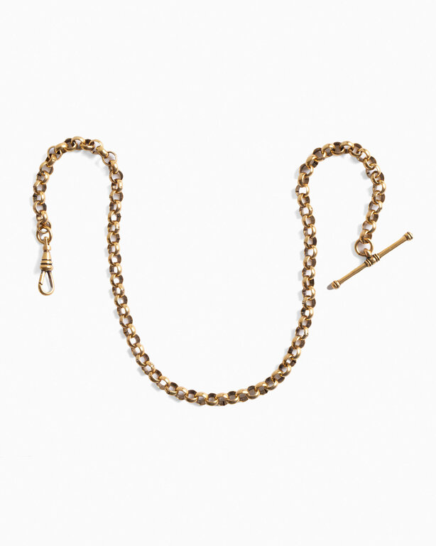 Fallen Aristocrat Necklace- Large Toggle Rolo Chain, Antiqued Gold