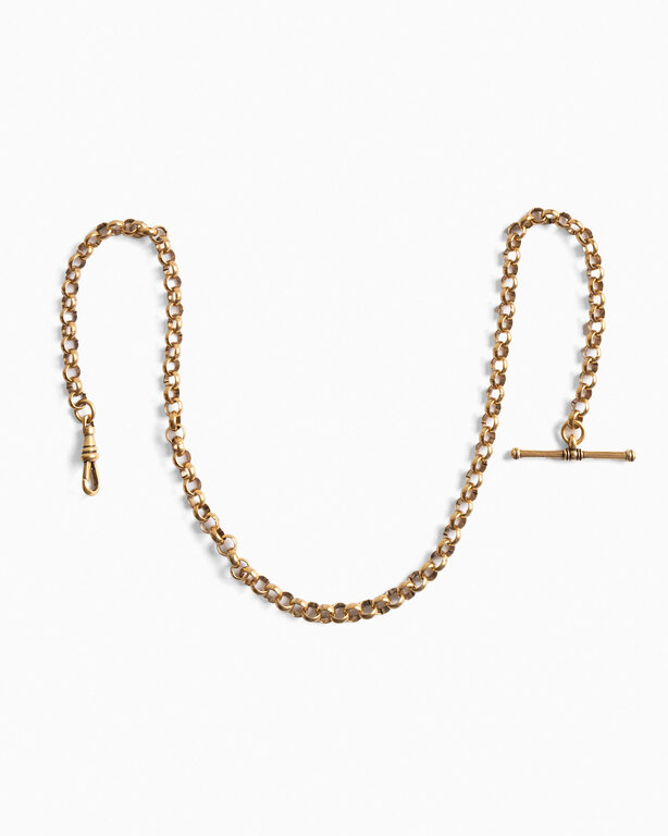 Fallen Aristocrat Necklace- Large Toggle Rolo Chain, Antiqued Gold