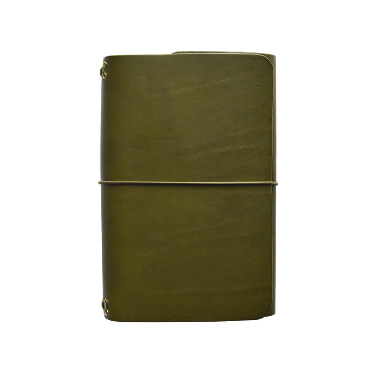 Studio Journal- Leather Olive with 3 A5 Notebooks