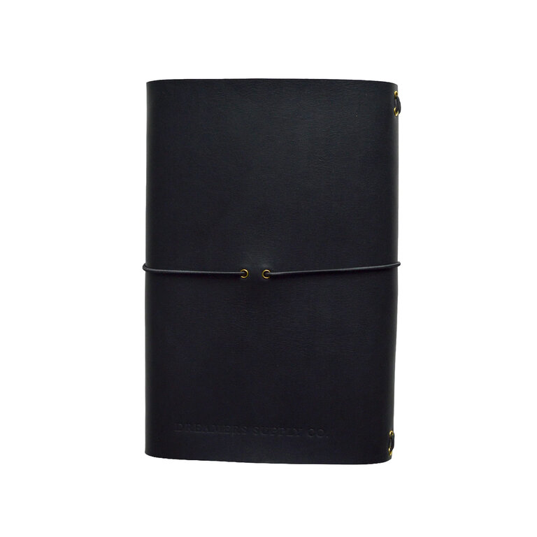 Studio Journal- Leather Noir with 3 A5 Notebooks