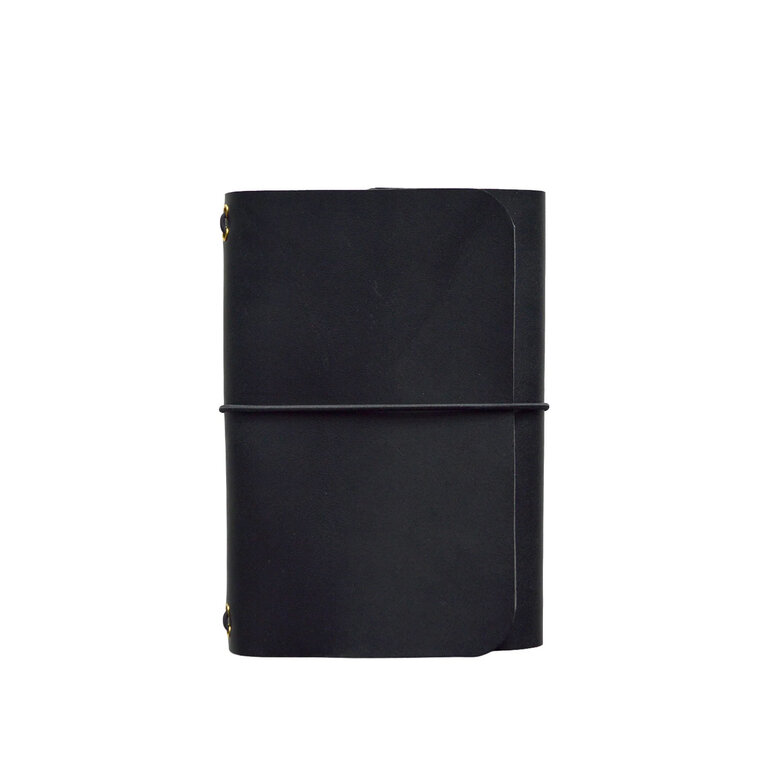 Pocket Journal- Leather Noir with 2 A6 Notebooks
