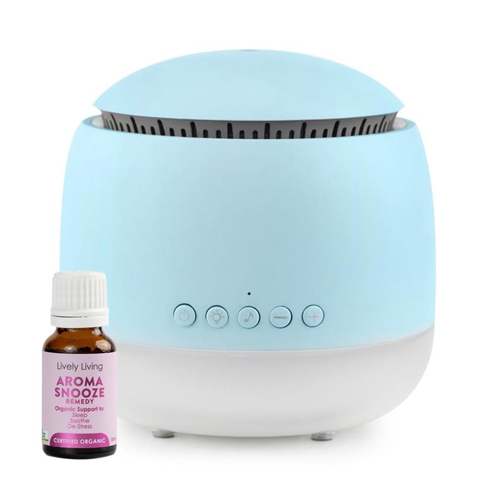 Lively Living Aroma-Snooze Diffuser + Organic Snooze Essential Oil