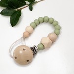 One.chew.three Silicone Dummy Holder - Pale Olive