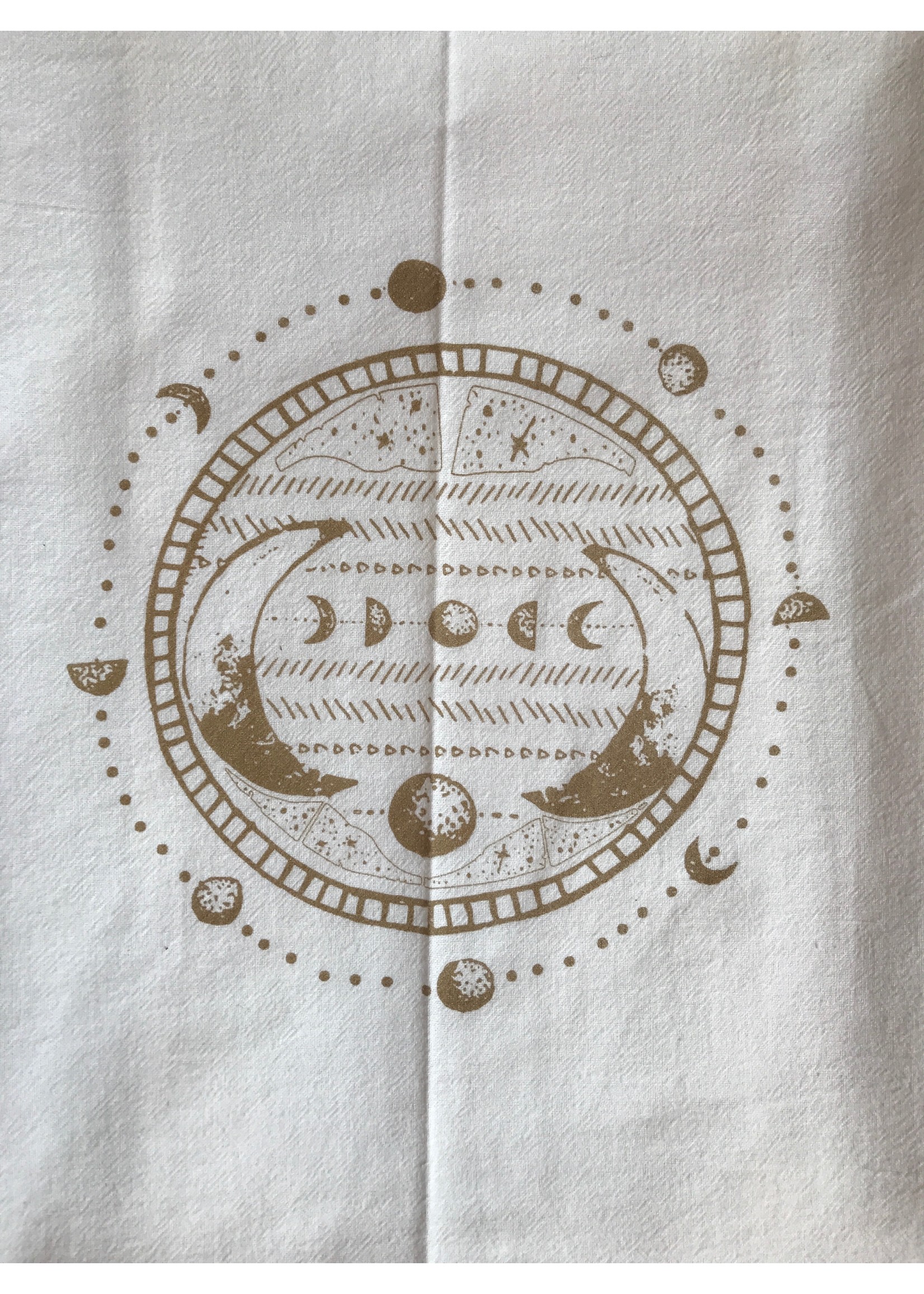 Tangled Up In Hue Screen Printed Dish Towel Moon Phase