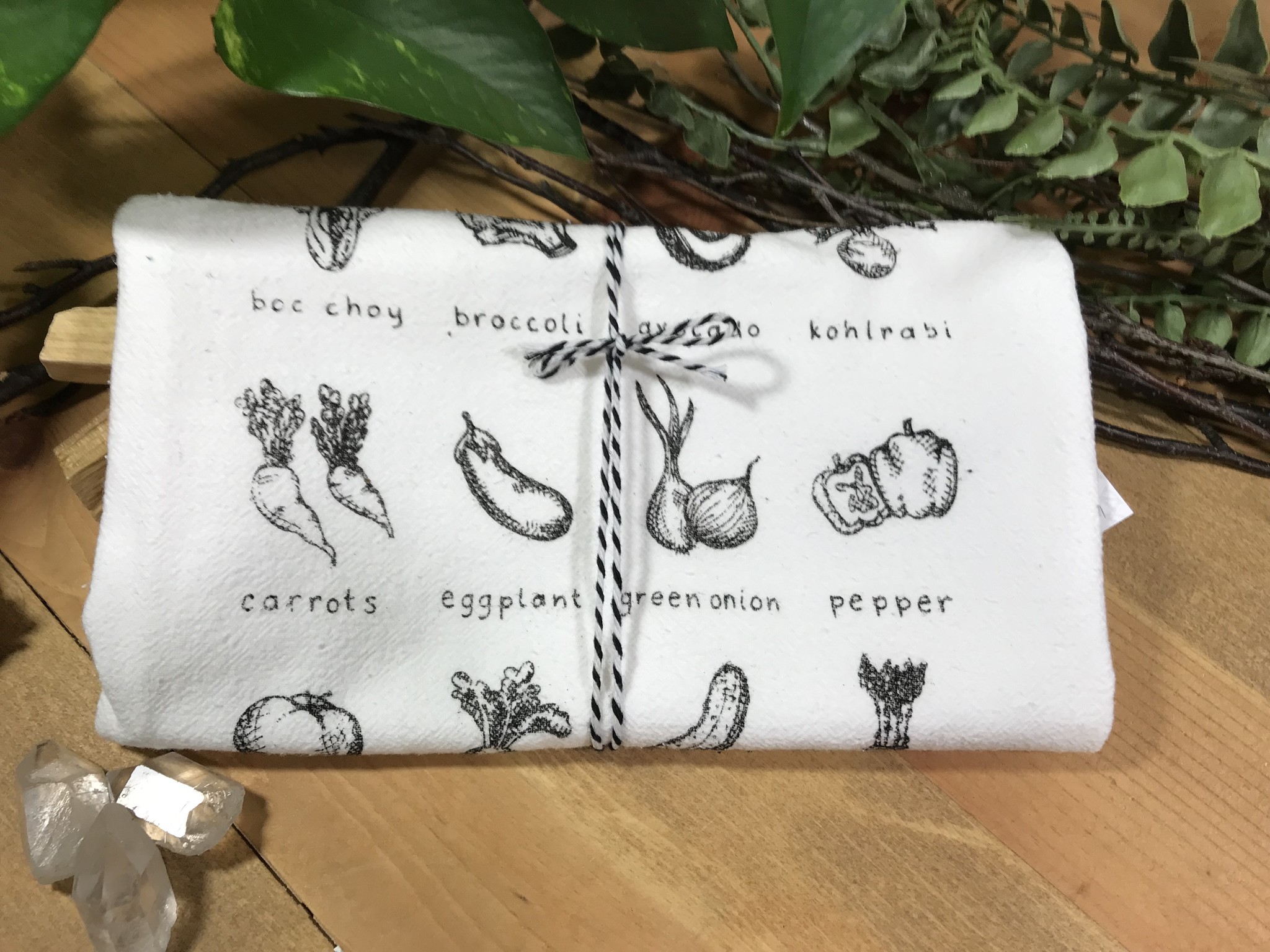 Screen Printed Dish Towel Herb Lover - Tangled Up In Hue