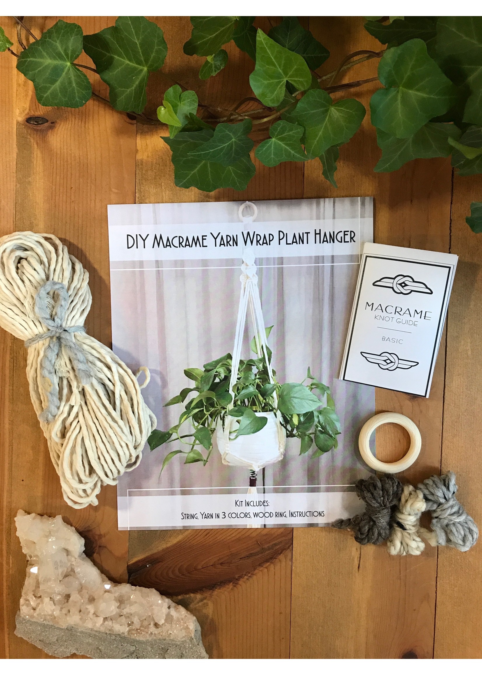 DIY Yarn Wrap Macrame Plant Hanger Kit