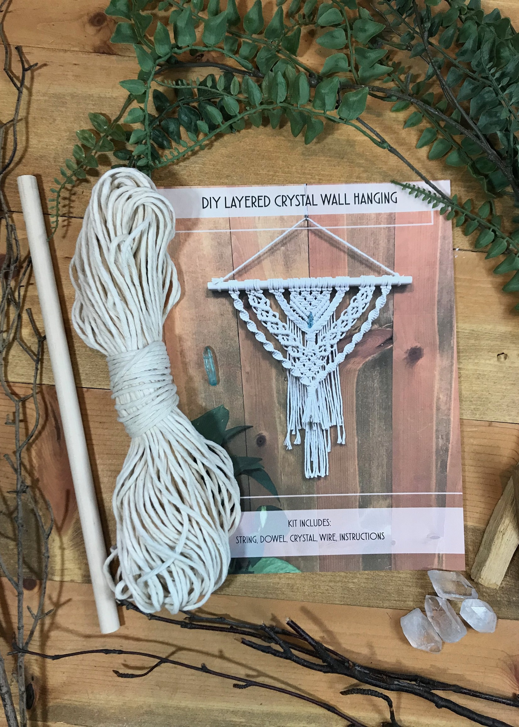 DIY Macrame Layered Crystal Wall Hanging Kit Tangled Up