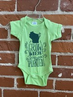 Tangled Up In Hue Wisconsin Grow Where You Are Planted baby body suit