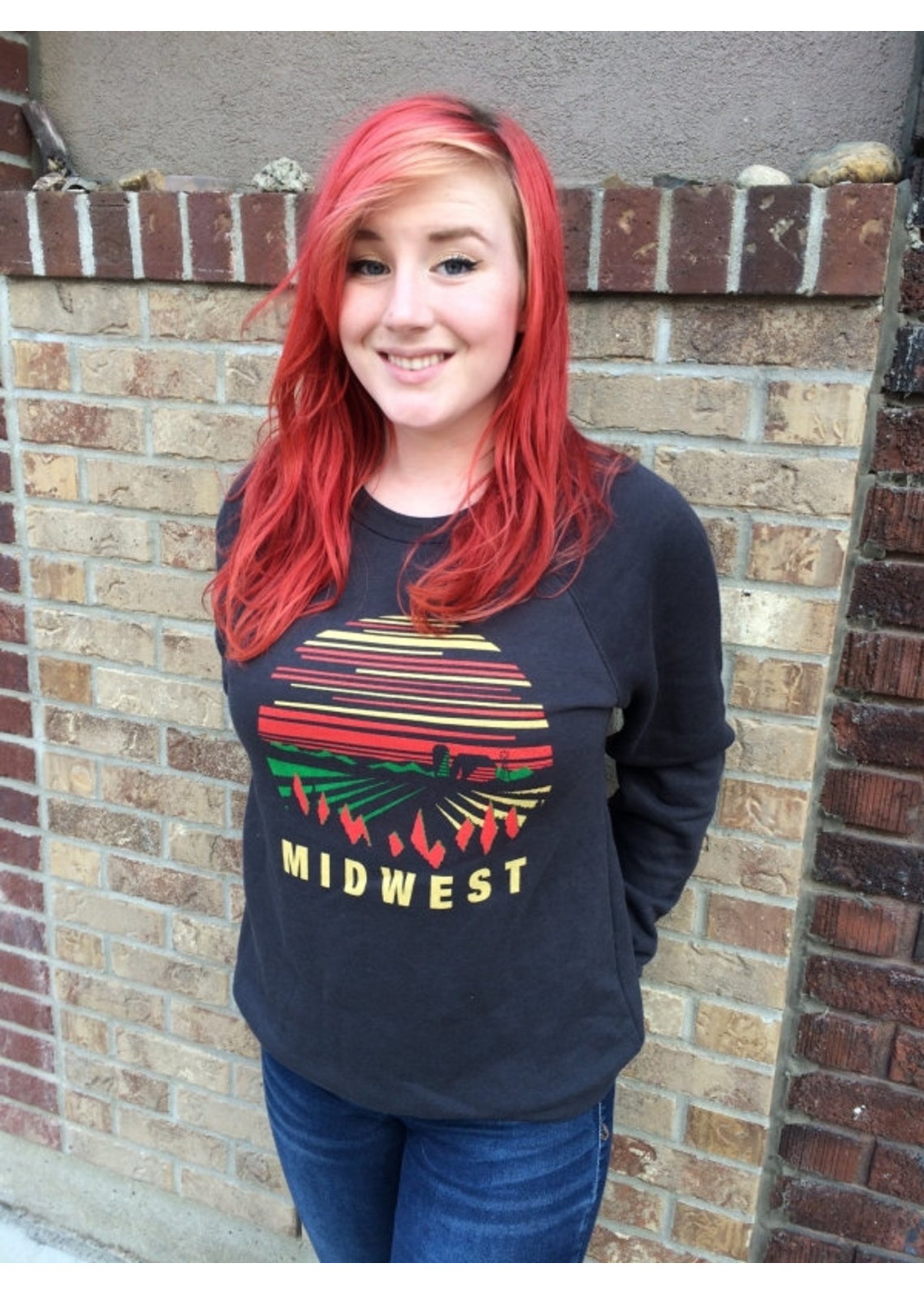 Midwest Adult Crew Neck Sweatshirt - Tangled Up In Hue