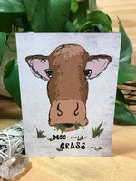 Tangled Up In Hue Greeting Card - Moo-chas Grass-ias - Cow